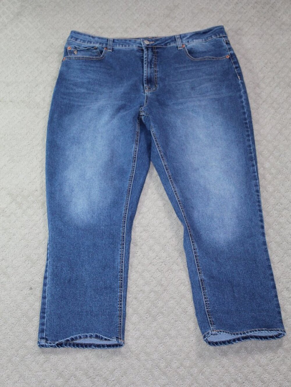 Frye Size 14 / 32 High Rise Straight Leg Medium Wash Blue Jeans